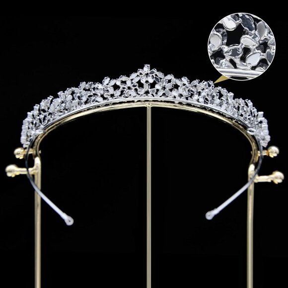 Sparkly Small Zircon Wedding Crowns and Tiaras for Women Cubic Zirconia Quincean - Picture 7 of 8